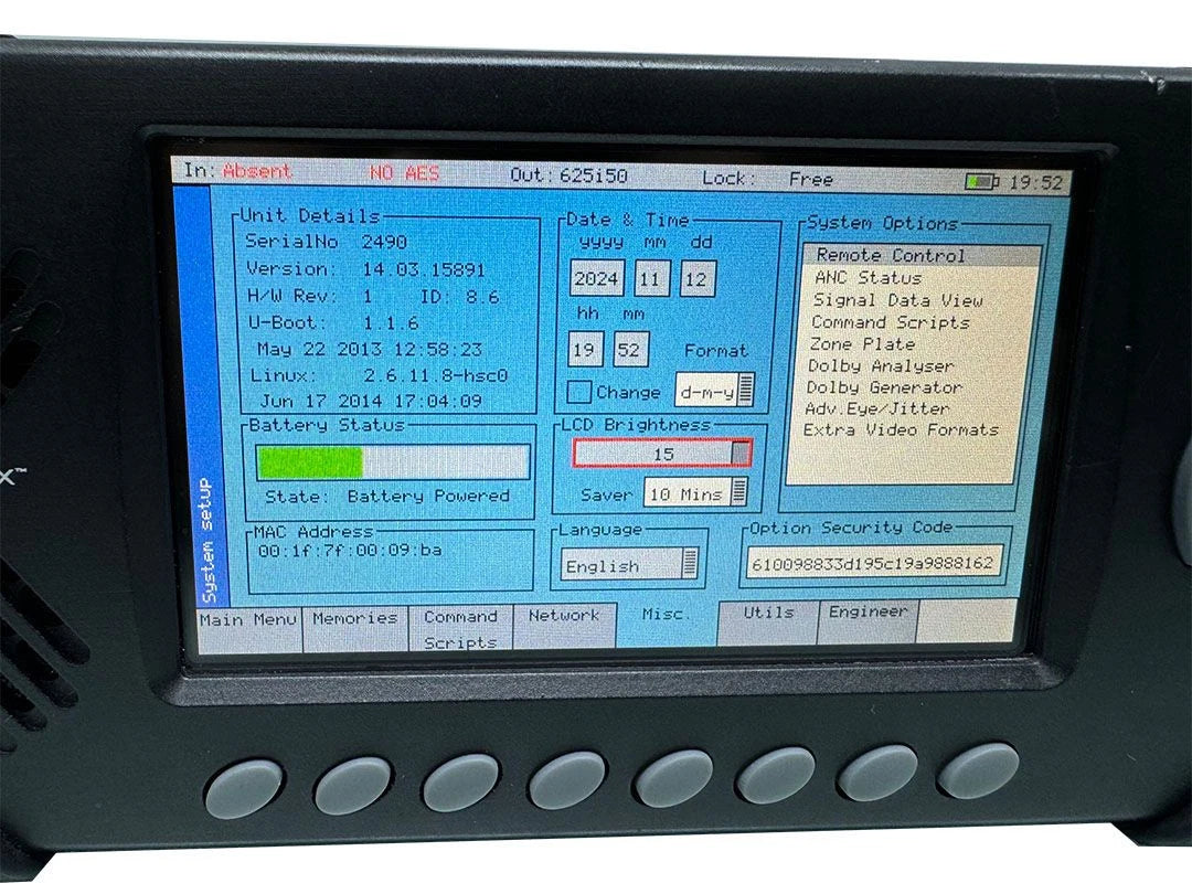 Phabrix SxE Portable 3G HD SD Generation Analysis and Monitoring