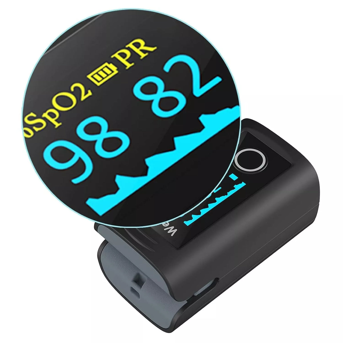 Wellue Fingertip Pulse Oximeter 60F Blood Oxygen Monitor with Alarm, Battery