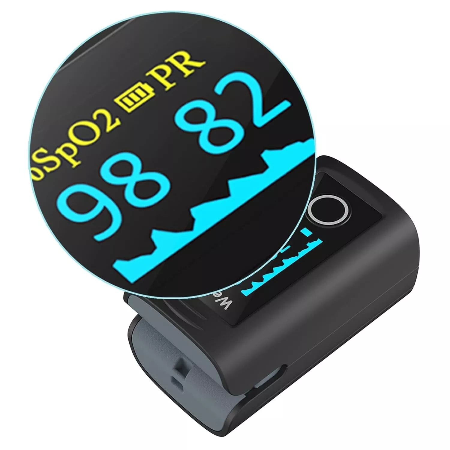Wellue Fingertip Pulse Oximeter 60F Blood Oxygen Monitor with Alarm, Battery