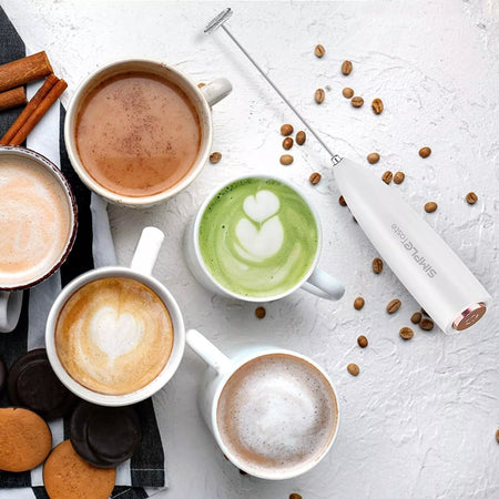 SimpleTaste Electric Milk Frother Handheld Foam Maker for Cappuccino & Coffee