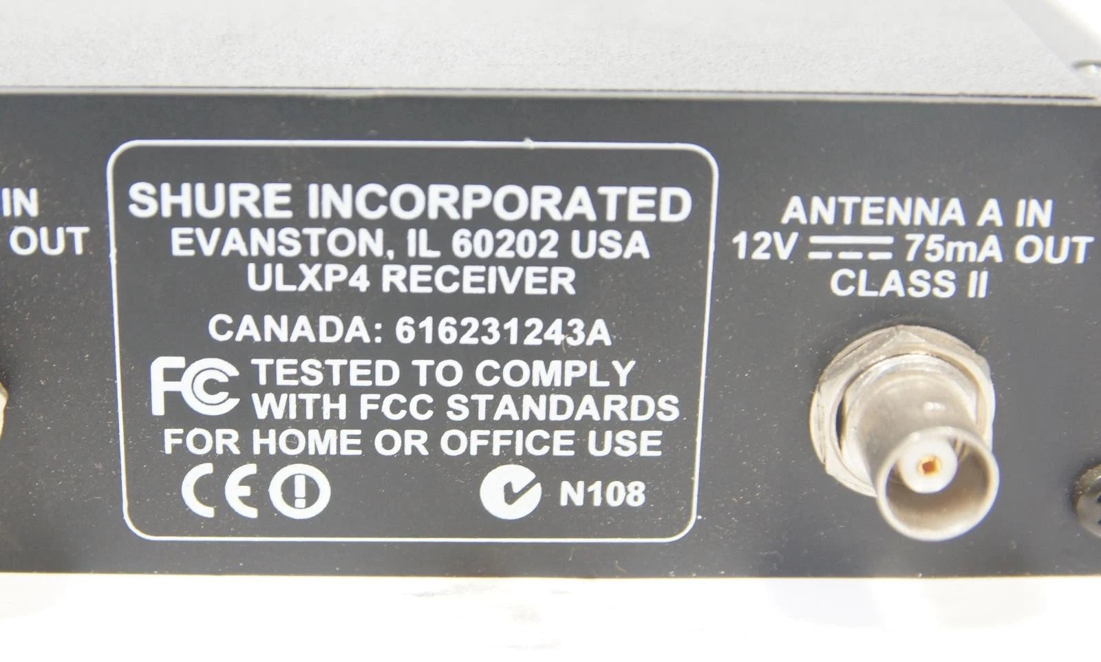 Shure ULXP4 J1-Band 554-590 MHz Digital Wireless Receiver