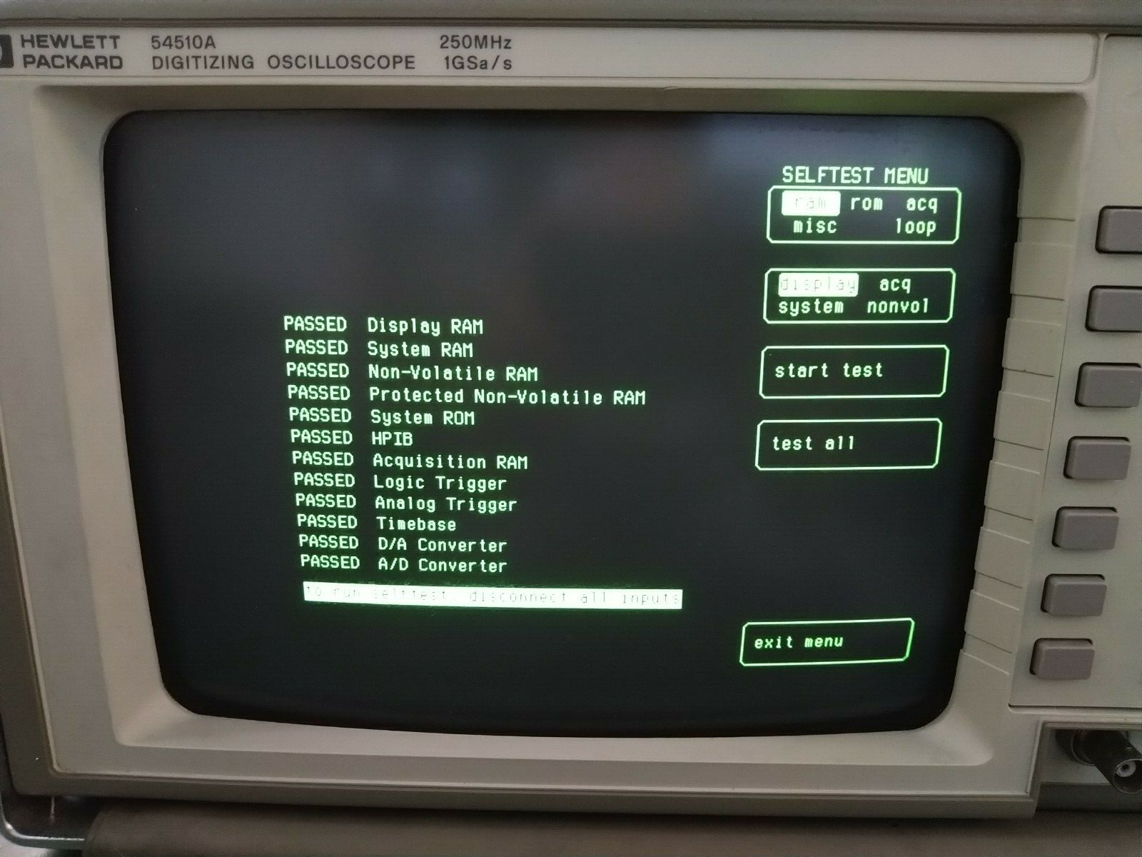 HP 54510A Digitizing Oscilloscope 250MHz, 1GSa/s