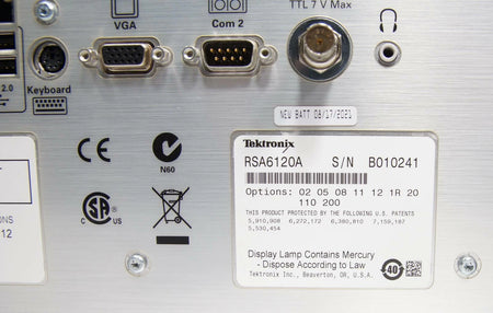 Tektronix RSA6120A Real Time Spectrum Analyzer 9 kHz - 20 GHz with Options