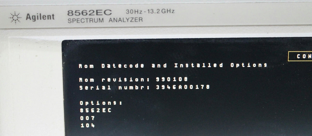 Agilent 8562EC 30Hz - 13.2GHz RF Spectrum Analyzer with Options 007 104