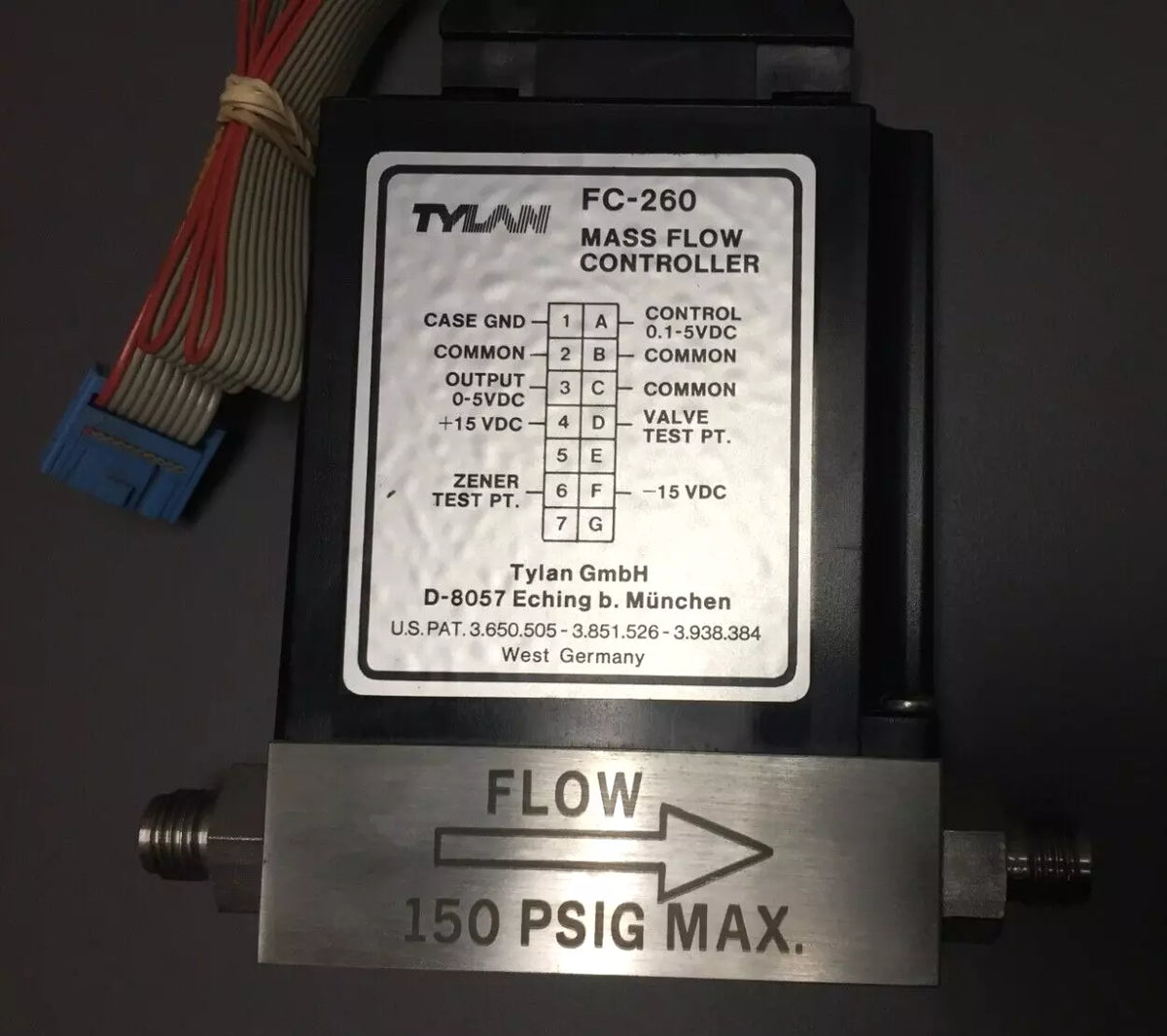 TYLAN Model FC-260 150 PSIG MAX, 5 SLM Gas N2 Mass Flow Controller