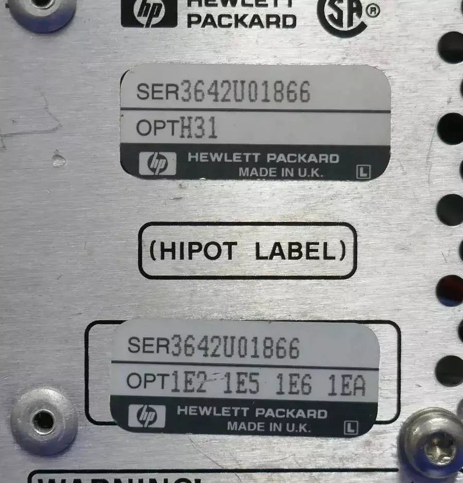 Agilent 8648B Signal Generator with 1E2-1E5-1E6-1EA & H31Options