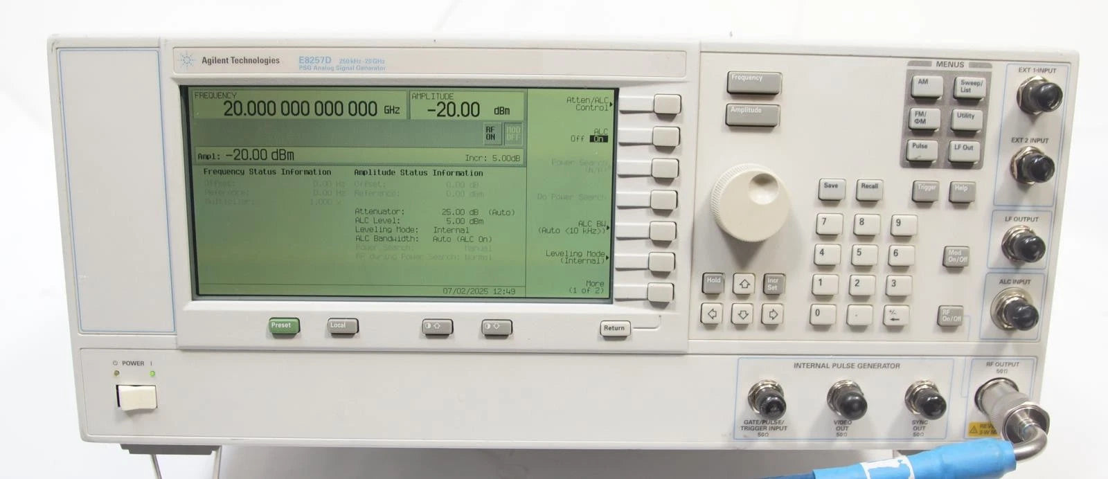 Agilent E8257D PSG 250kHz -20GHz Analog Signal Generator 007 1E1 1ED 520 UNT UNU