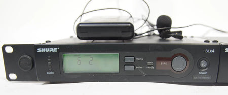 Dual Shure SLX4 Receiver & SLX1 Wireless Lavalier Microphone Systems