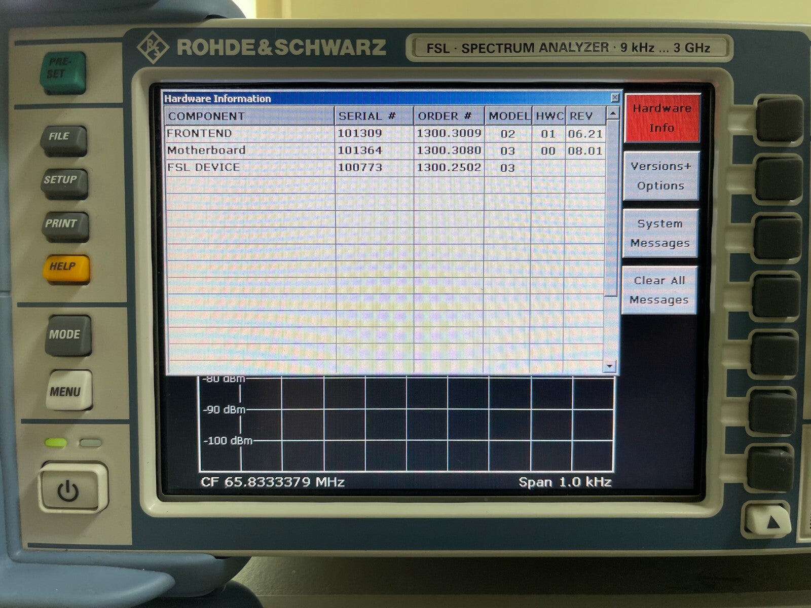 Rohde & Schwarz FSL3 Spectrum Analyzer 9 kHz - 3 GHz _ 0773 - XG eqpt