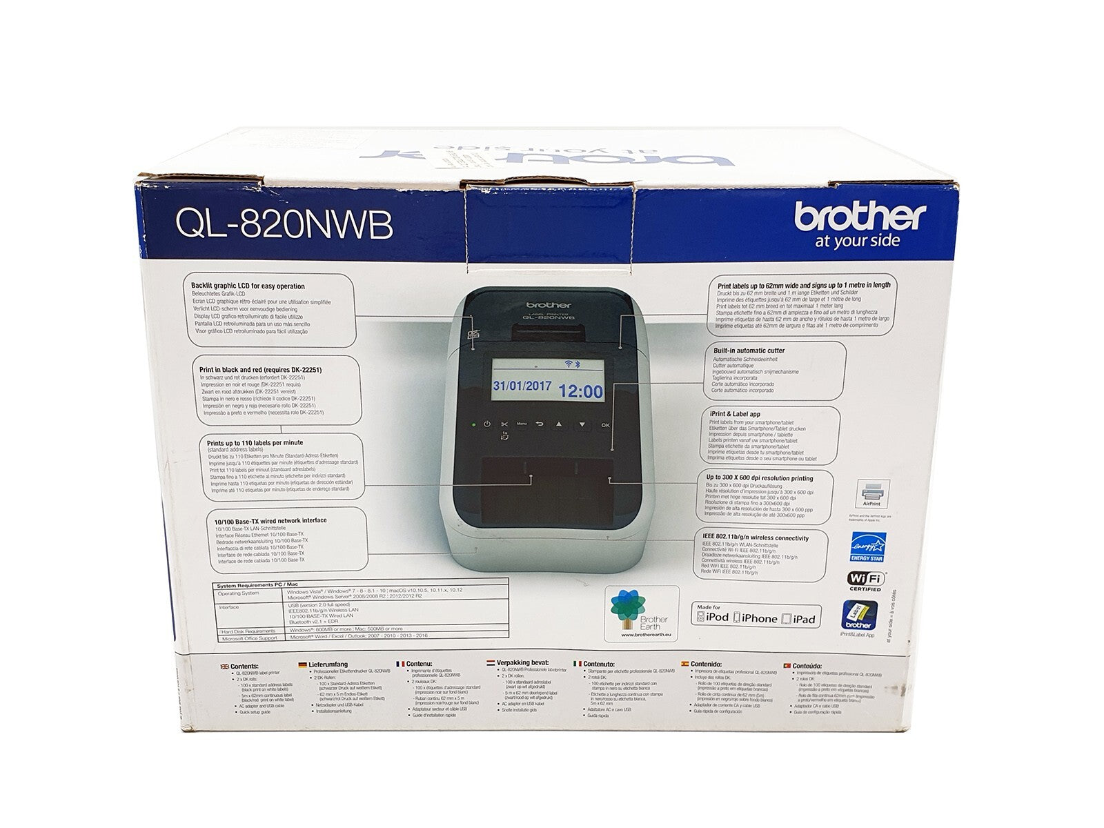 Brother QL-820NWB Thermal Label Printer