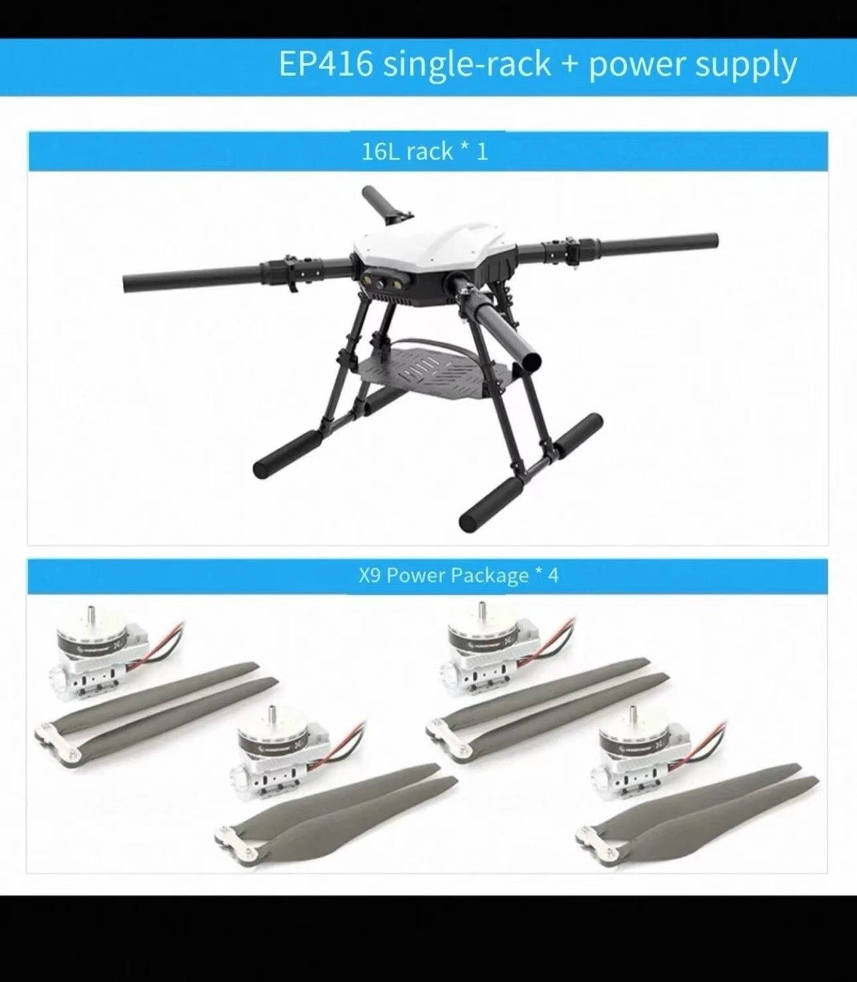 E416P 4 Axis Spray Agriculture Drone UAV RC Drone with X9 Power