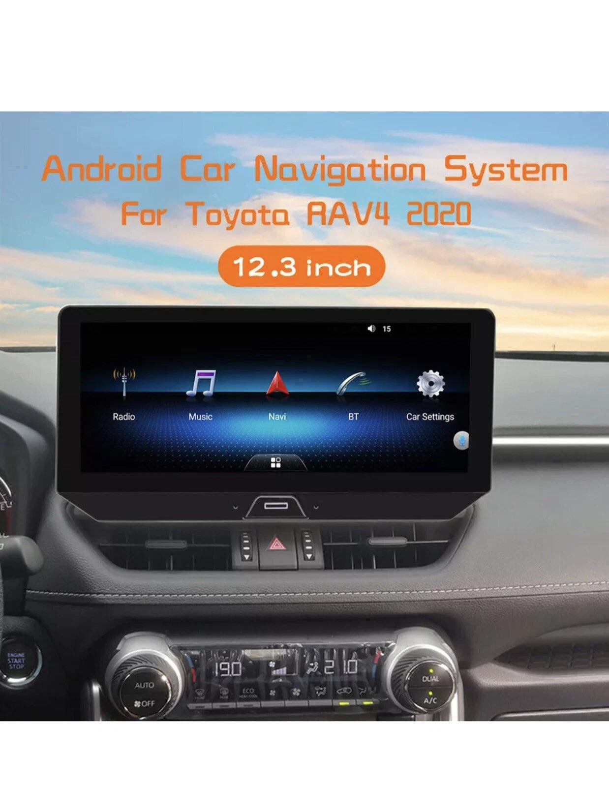 12.3 inch Car Radio For Toyota RAV4 2020 CarPlay Android Auto Multimedia BT 64GB