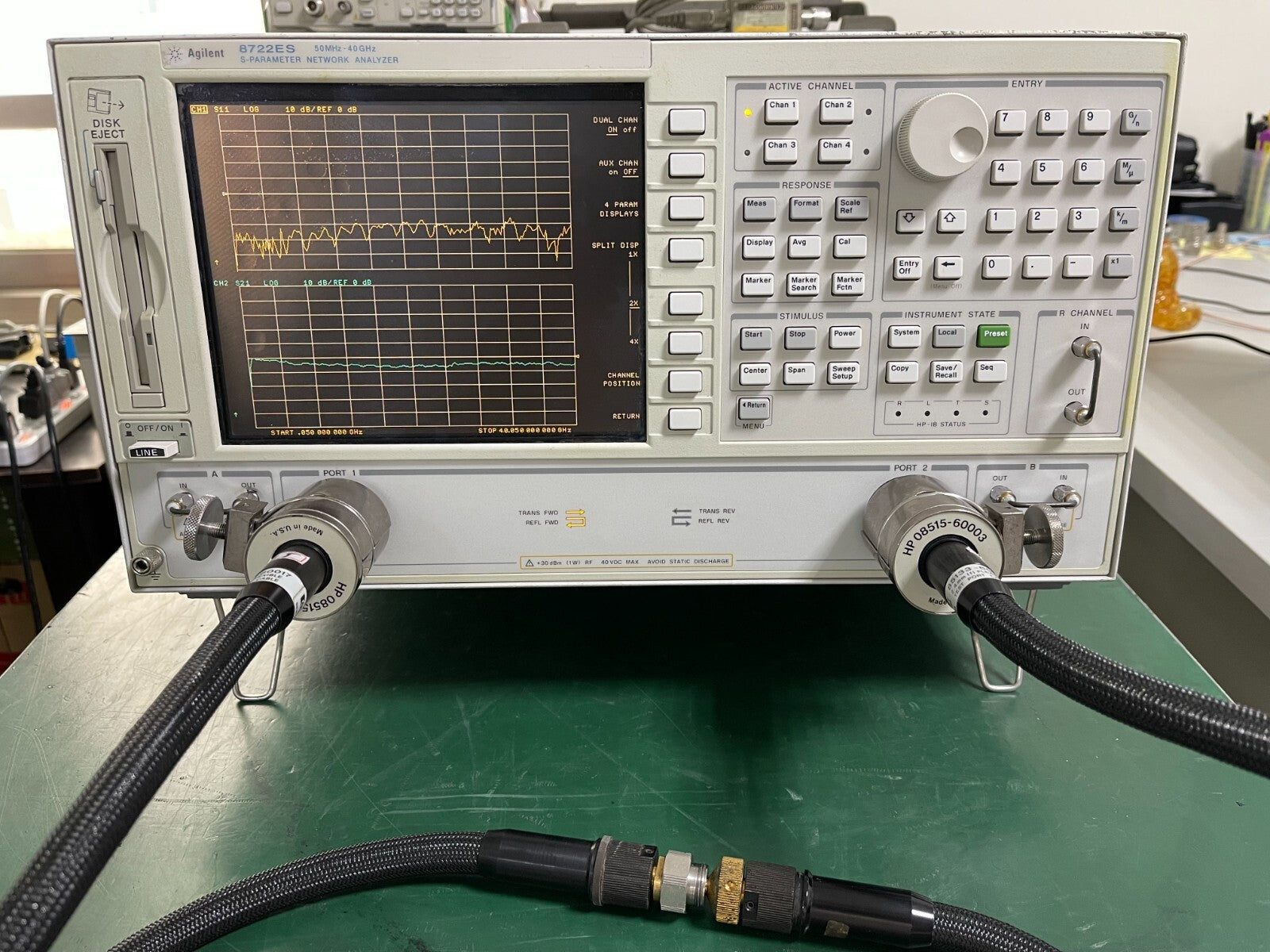 Agilent Keysight 8722ES 50MHz-40GHz Network Analyzer w/Opt.1D5/010/012/089_06113 - XG eqpt