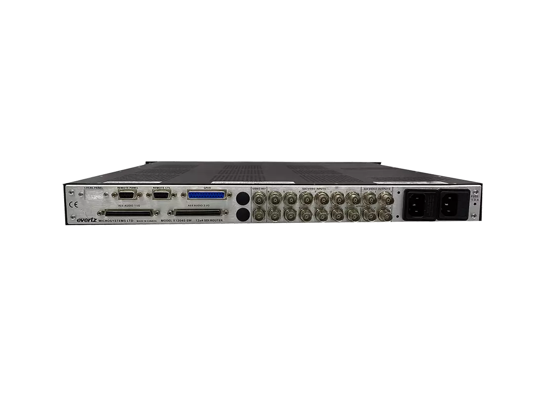 Evertz X-1204S-AES4-SW 12x4 Video SDI Routing Switcher Router