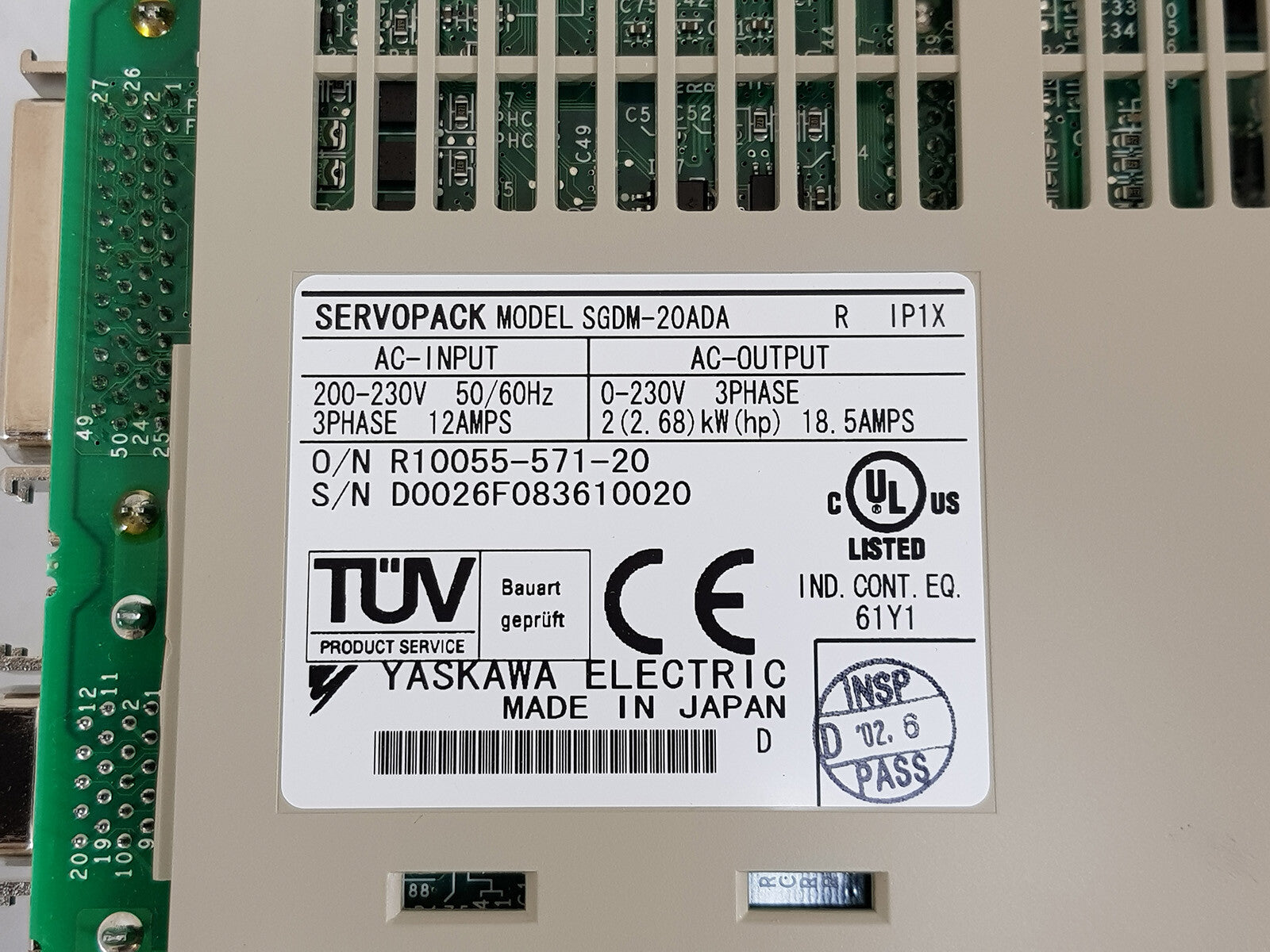 Yaskawa SERVOPAK SGDM-20ADA Servo Drive