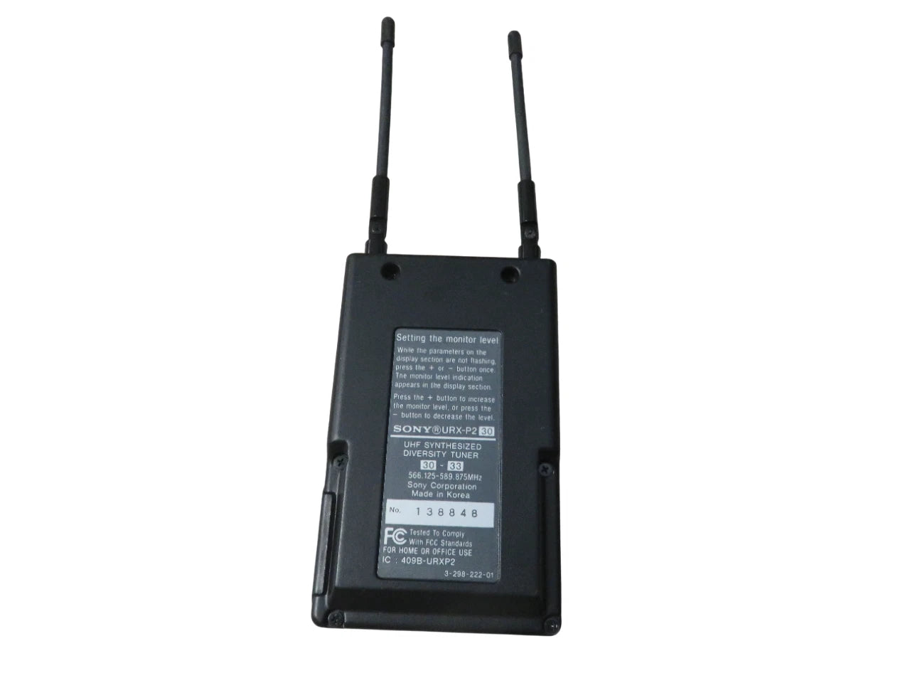 SONY URX-P2 UHF Synthesized Diversity Tuner - Free Shipping