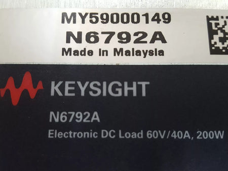 Keysight N6792A Electronic DC Load 60V/40A 200W Untested (0149)