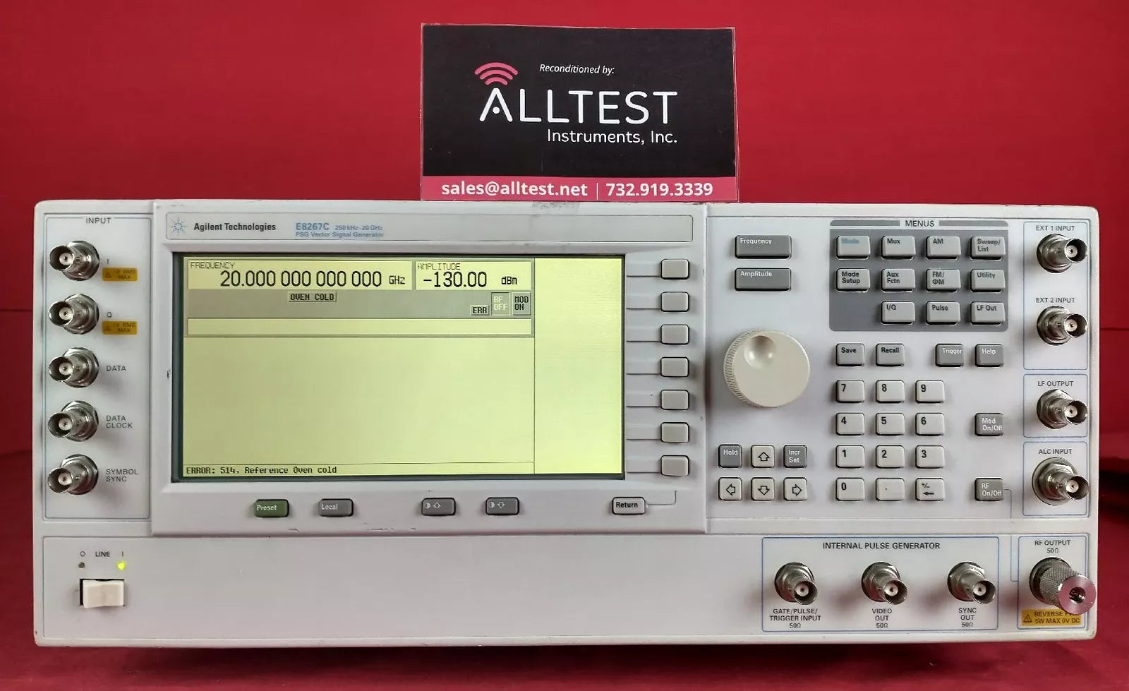 Agilent/Keysight E8267C US42340194 PSG Vector Signal Generator, 250 kHz - 20 GHz