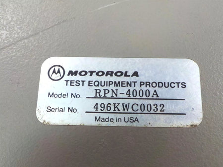 Motorola R2600CHS Analyzer with Motorola RPN-4000A
