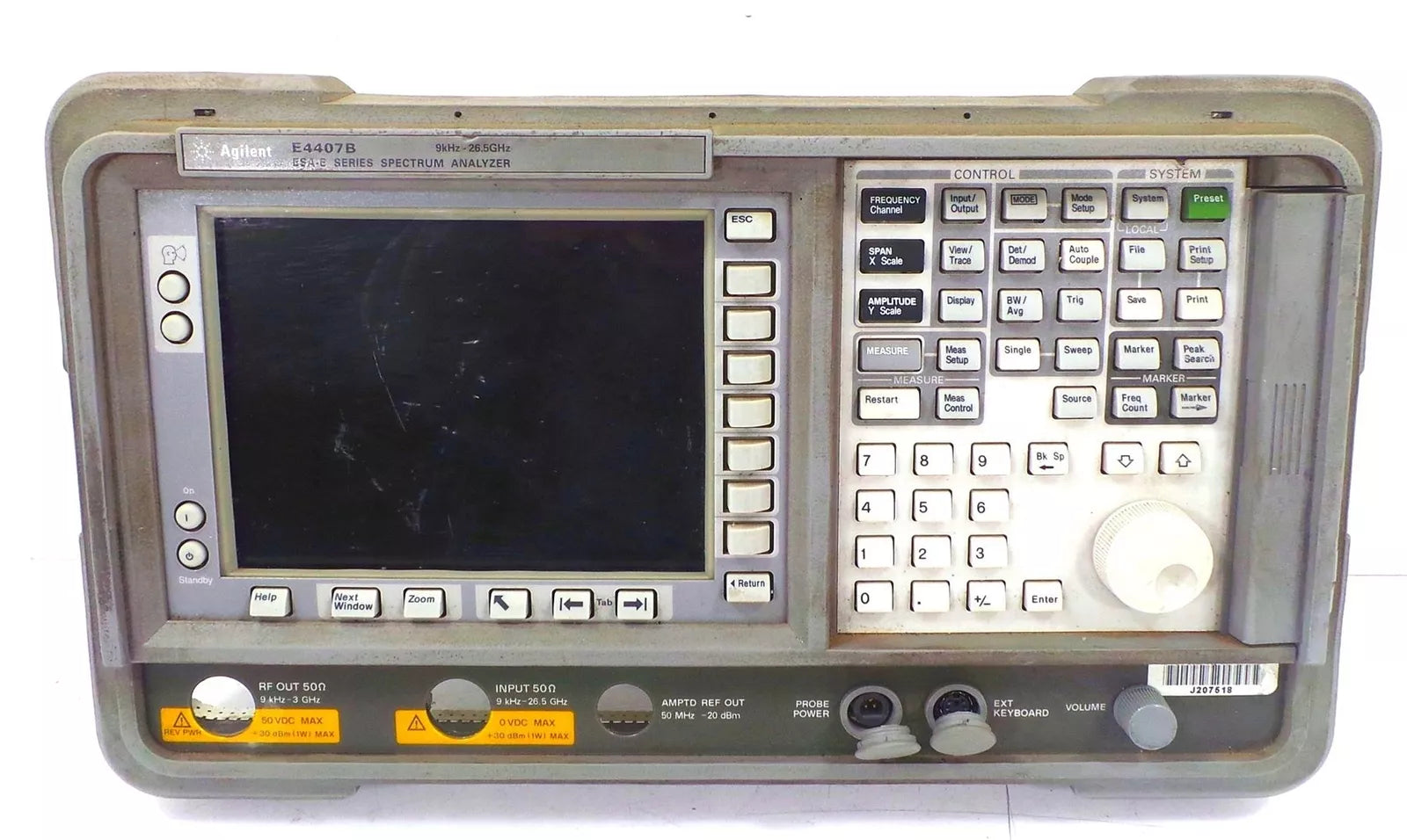 Agilent Front Panel Display for E4407B ESA-E Spectrum Analyzer