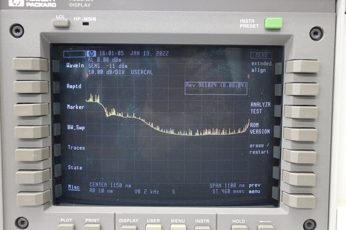 HP 71452B /122 Optical Spectrum Analyzer 600-1700nm