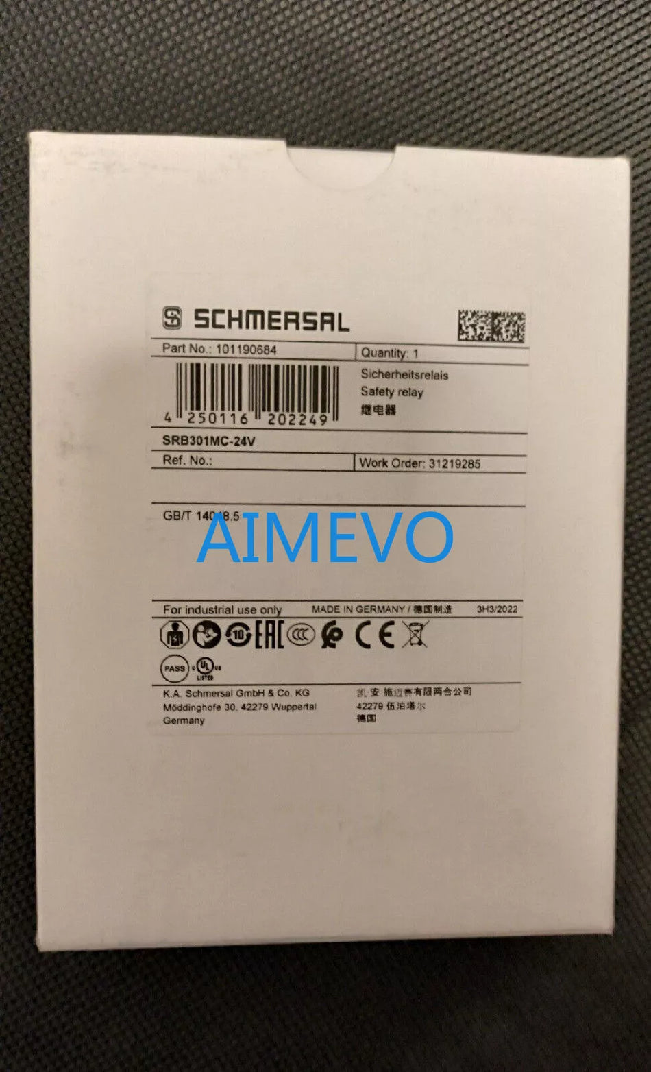 Schmersal SRB 301MC-24V Safety Component - SRB301MC24V/6