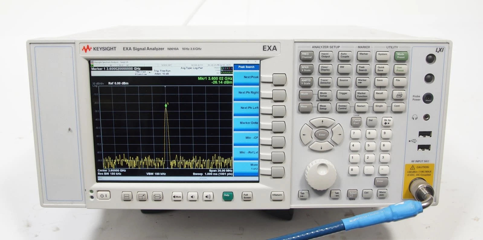 Agilent N9010A 3.6GHz EXA Signal Analyzer w Options 503 B25 EP3 P03 YAS 2FP