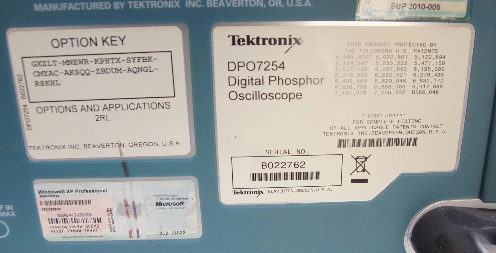 Tektronix DPO7254 Digital Phosphor Oscilloscope 2.5GHz, 40Gs/s AS-IS