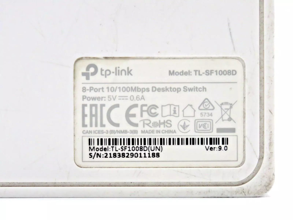 TP-Link TL-SF1008D 8-Port Ethernet Switch 10/100Mbps Fast Network Hub Desktop