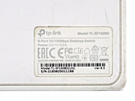 TP-Link TL-SF1008D 8-Port Ethernet Switch 10/100Mbps Fast Network Hub Desktop
