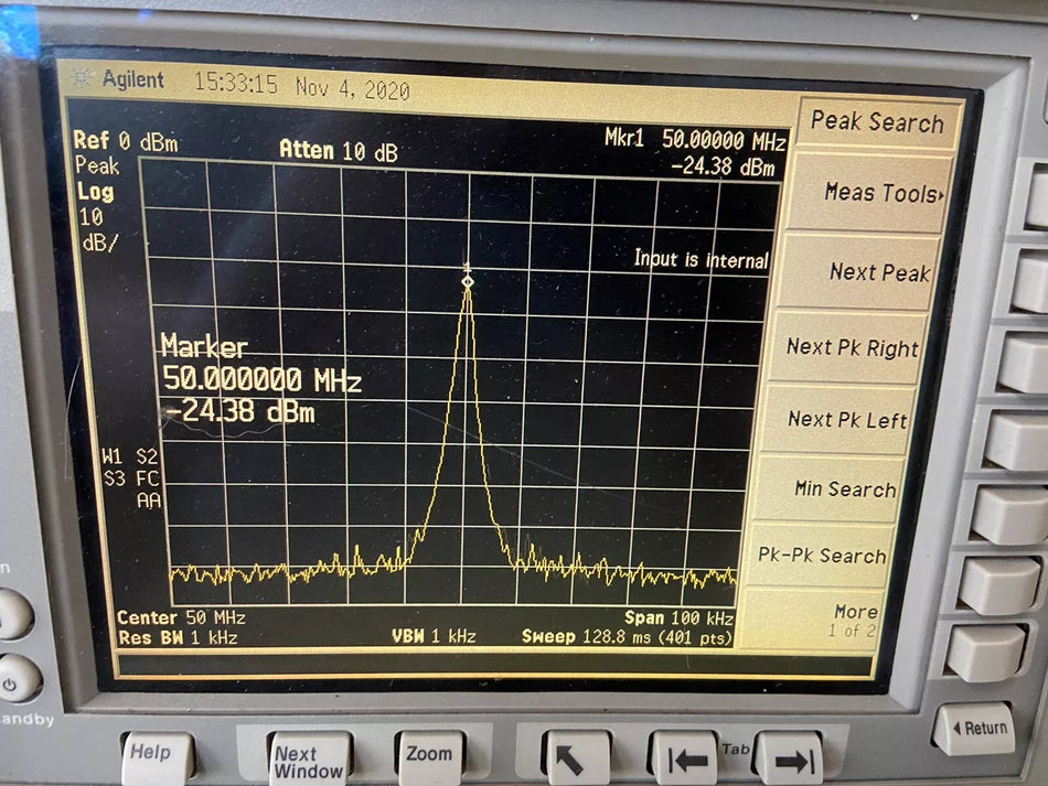 Keysight E4401B Signal Analyzer with 9 kHz - 1.5 GHz Frequency Range