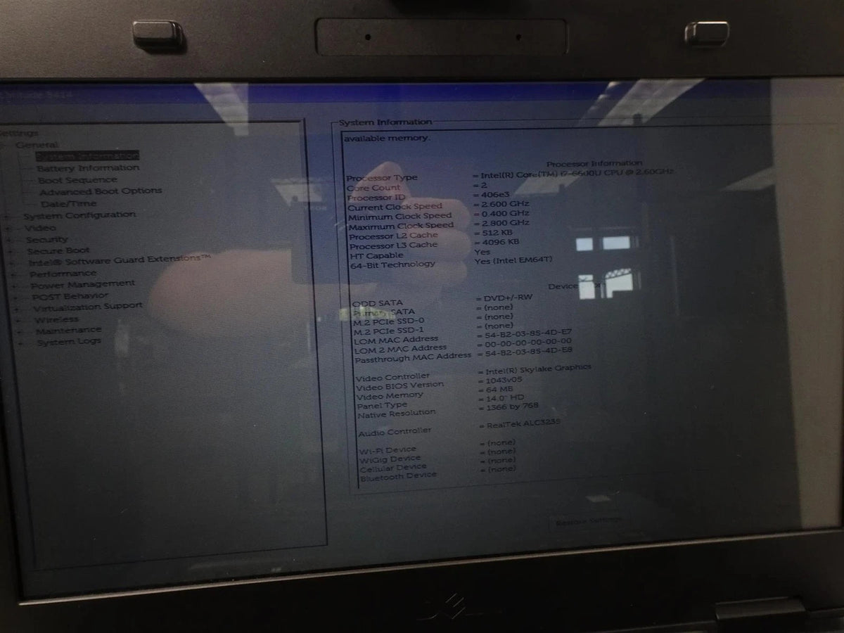 Lot 5 Dell Latitude Rugged 5414 Core i7-6600U 2.6GHz 16GB DVD-RW No HDD