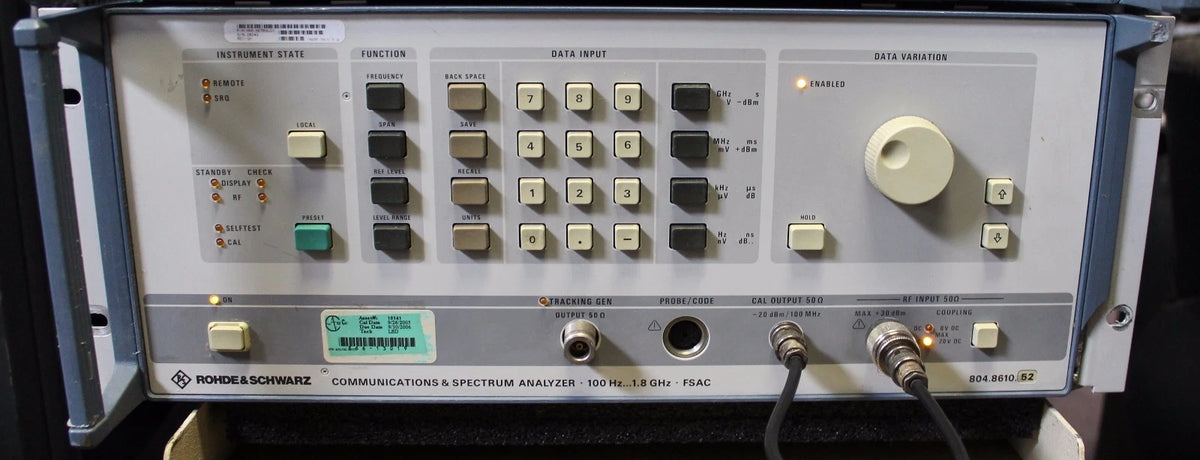 Rohde & Schwarz FSAC 100Hz to 1.8GHz Spectrum Analyzer w/ Display 804.8610.52