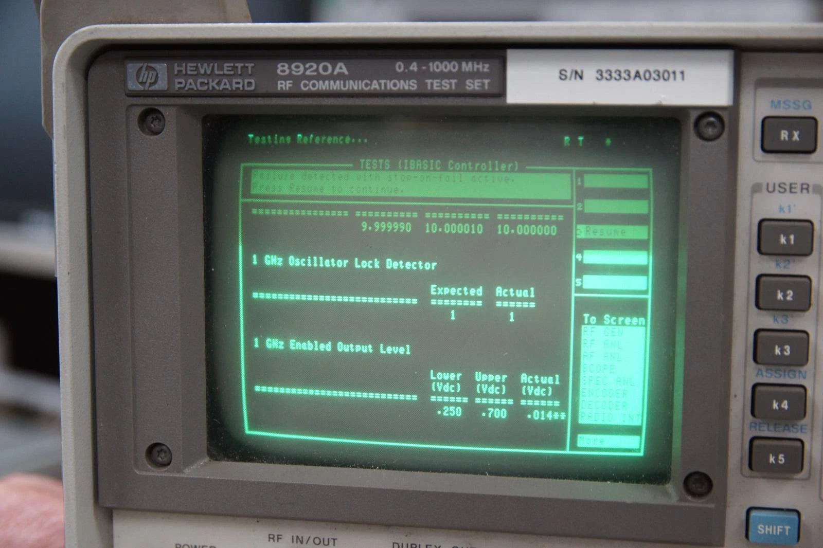 HP Agilent 8920A RF Communications Test Set / Spectrum Analyzer