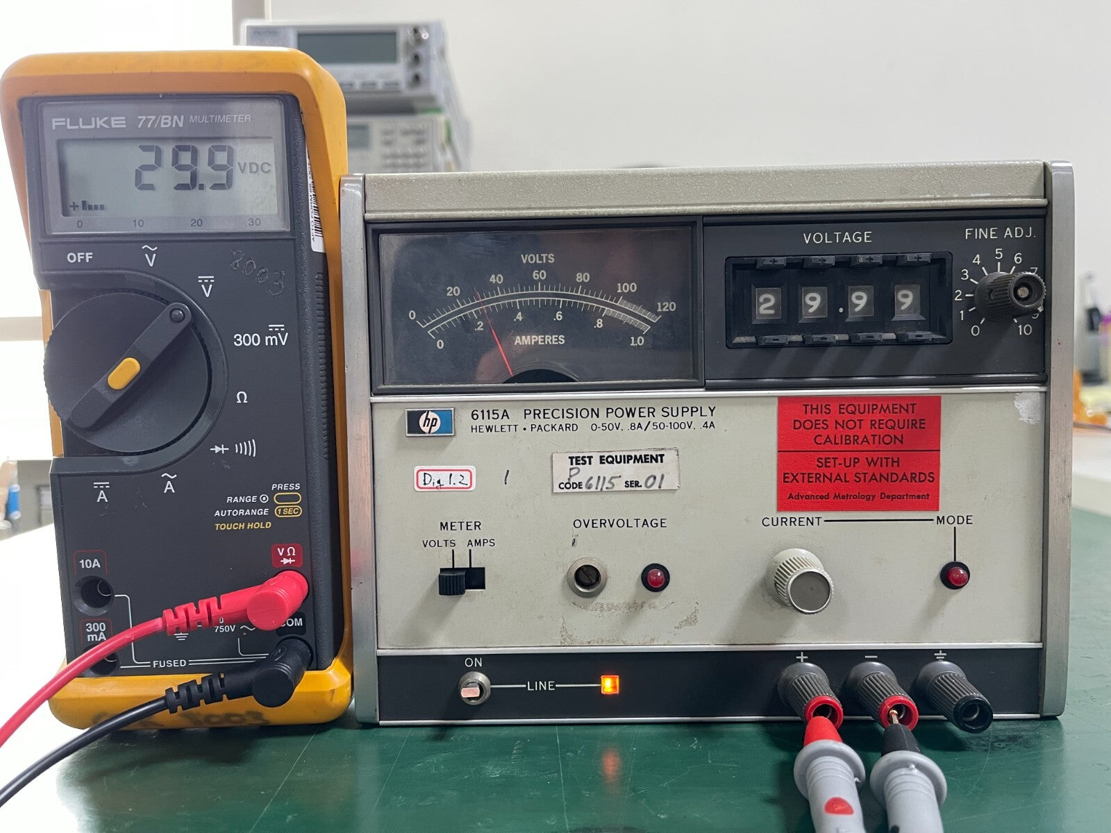 HP 6115A Precision power supply 0-50V @ 0.8A, 50-100V @ 0.4A - XG eqpt