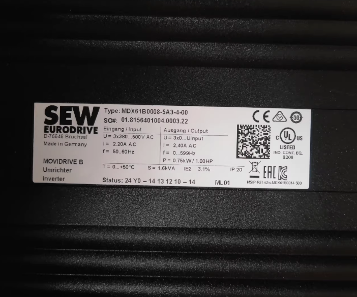 MDX61B0008-5A3<wbr/>-4-00 SEW EURODRIVE MOVIDRIVE