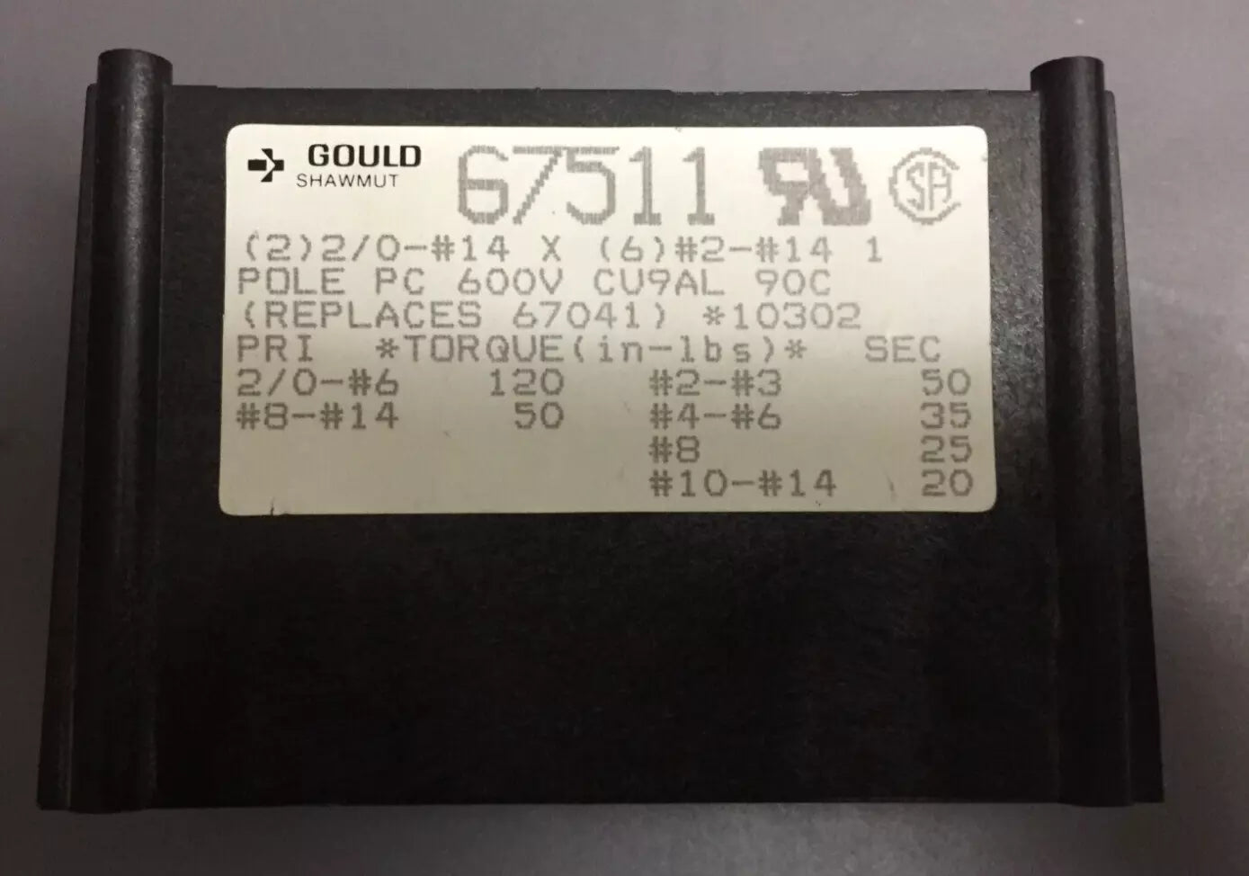 Gould Shawmut 67511 Power Distribution Block