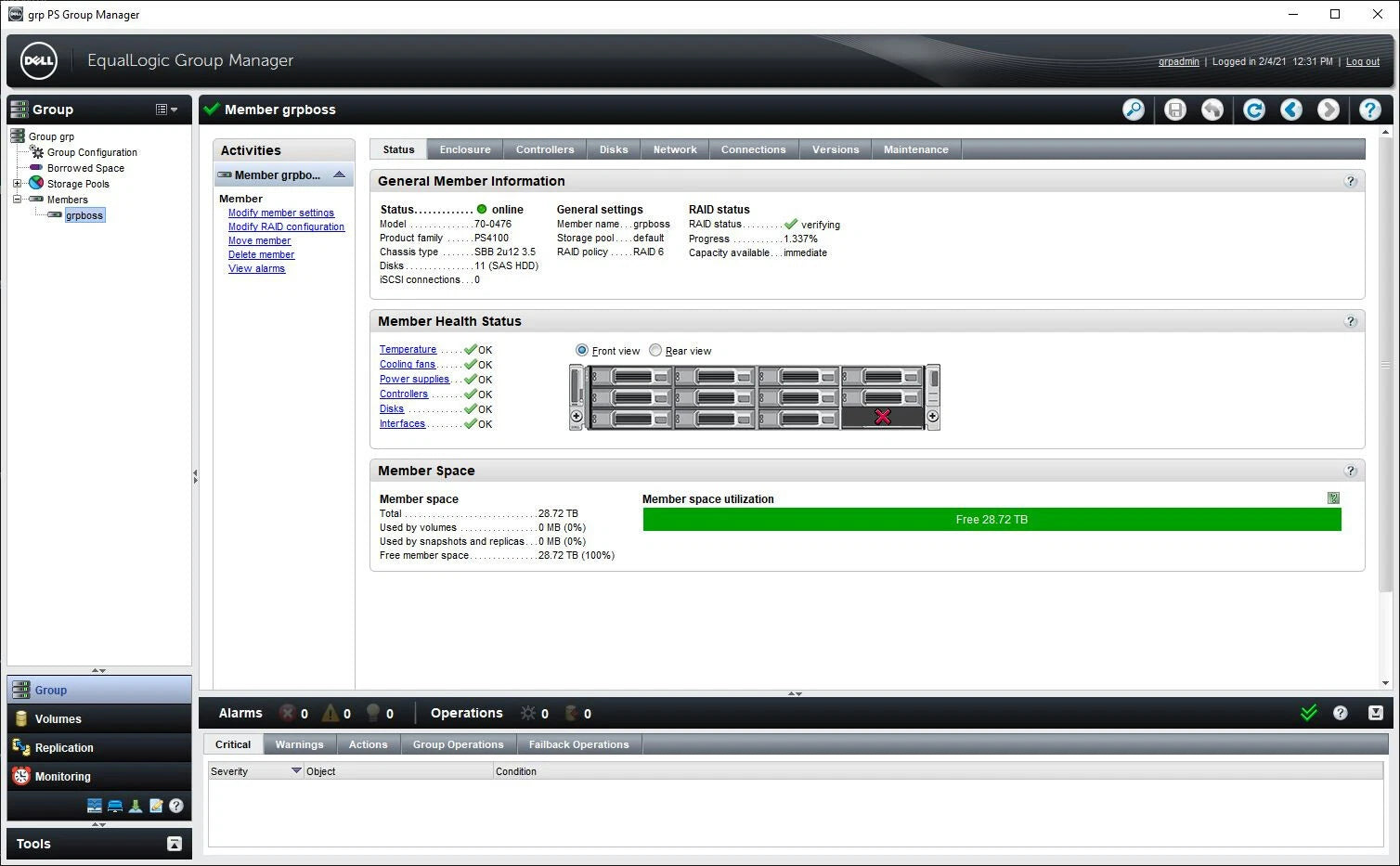 Dell Equallogic PS4100 ISCSI SAN Storage 11x 4TB 7.2K SAS 3.5" Hard Drives