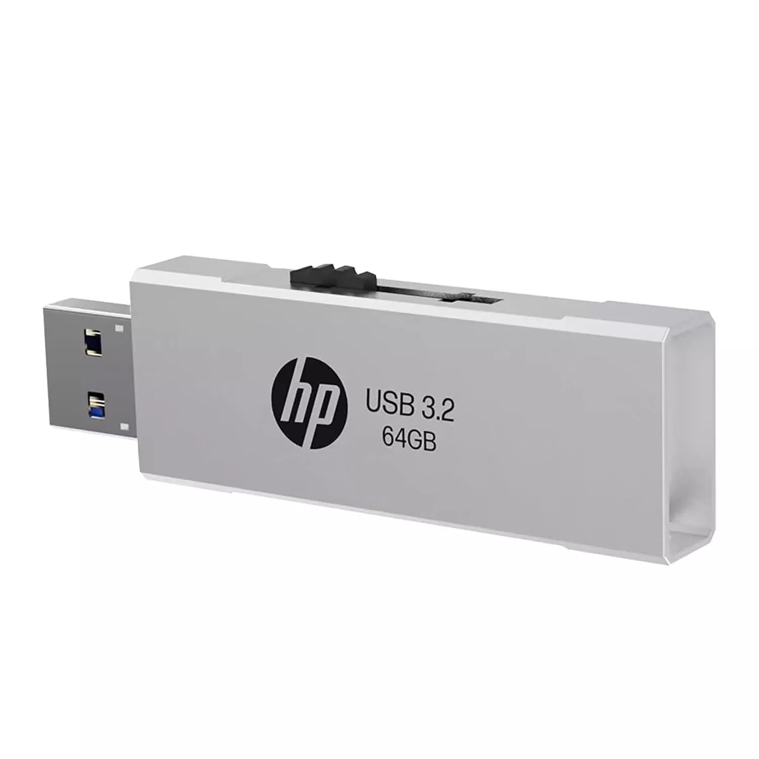 HP 818w 64GB USB 3.2 Flash Drive - Silver Metal Pen Drive