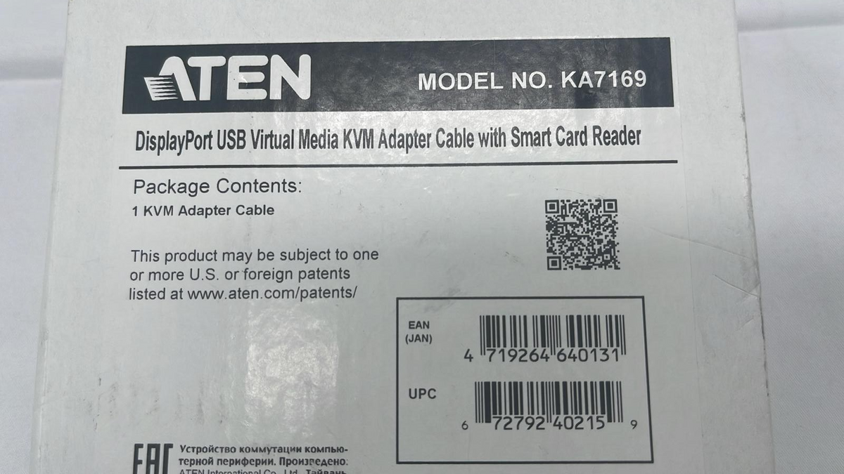 ATEN Display Port USB KVM Adapter with Smart Card Reader