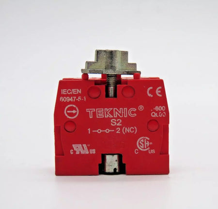 Teknic S2 IEC94751 Red Push-Button Switch Block 220V