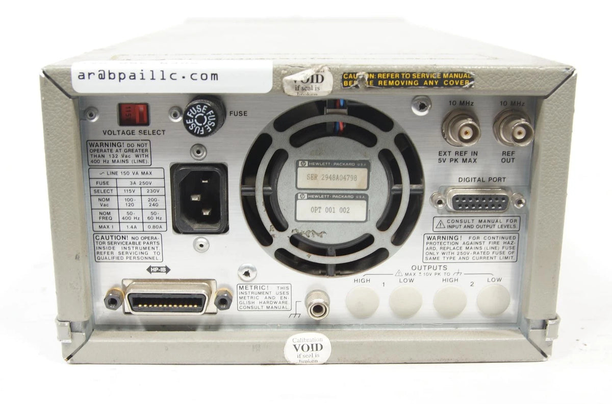 HP 8904A DC 4Channel 600kHz Multifunction Synthesizer / Generator OPT 001 002