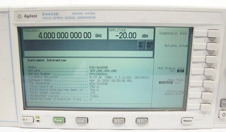 Agilent E4433B 4GHz ESG-D Series Signal Generator Options 1EM UN8 UN9 UND