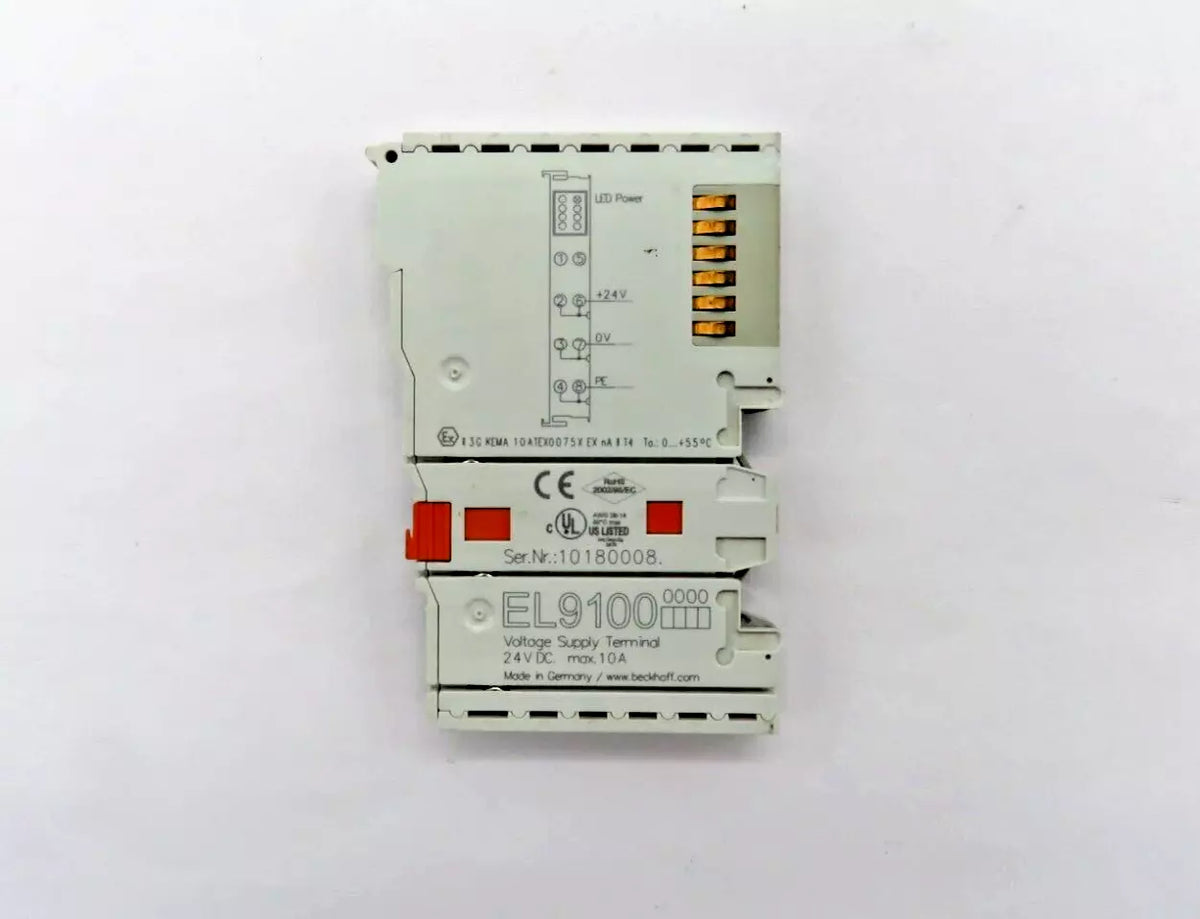 Beckhoff EL 9100 EtherCAT 24V Potential Supply Terminal PLC Module - 2 PCS