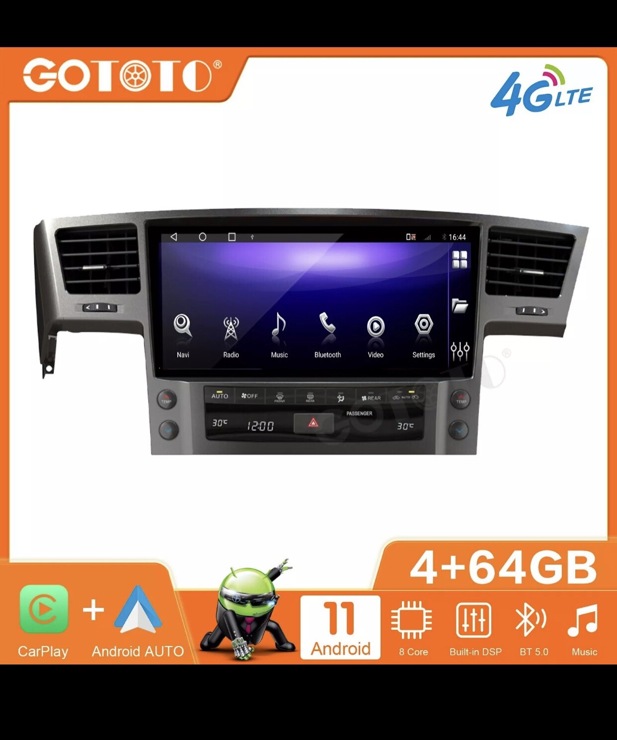 12.5-Inch Android Car Radio Stereo for Lexus LX570 2007-2015