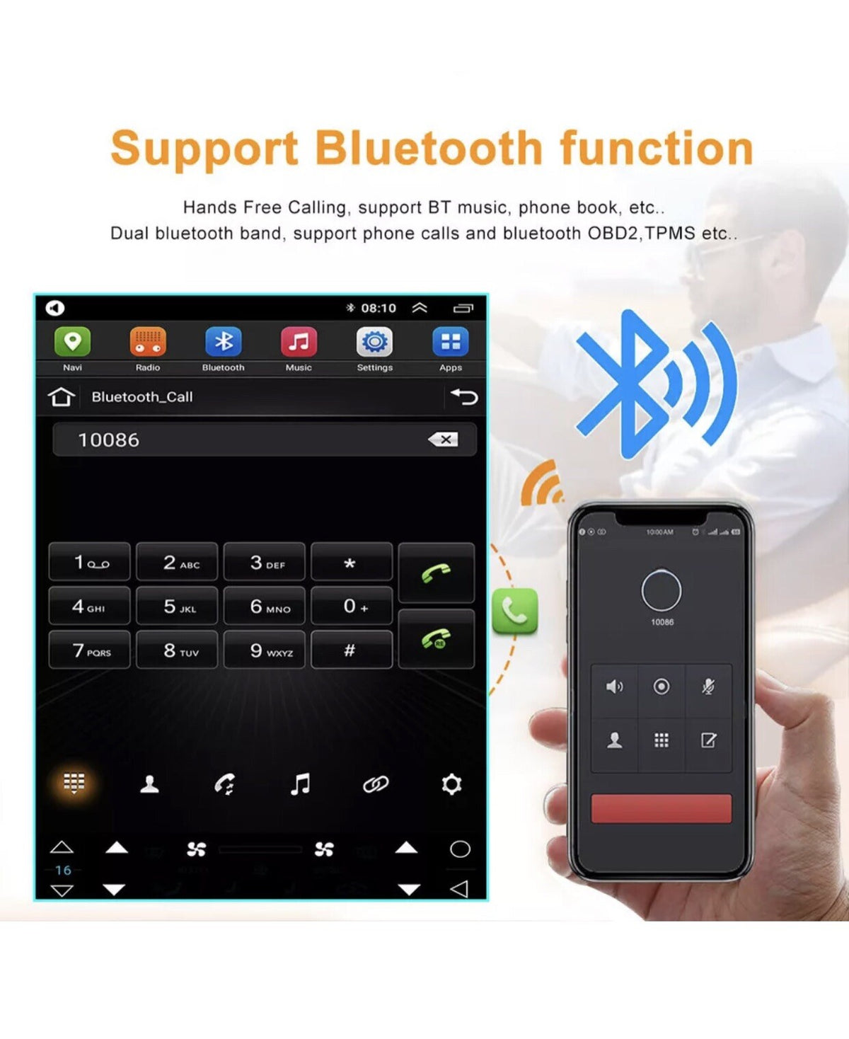 Android 14 Tesla Screen Car radio For Toyota Land Cruiser LC200 2008-2015 Player