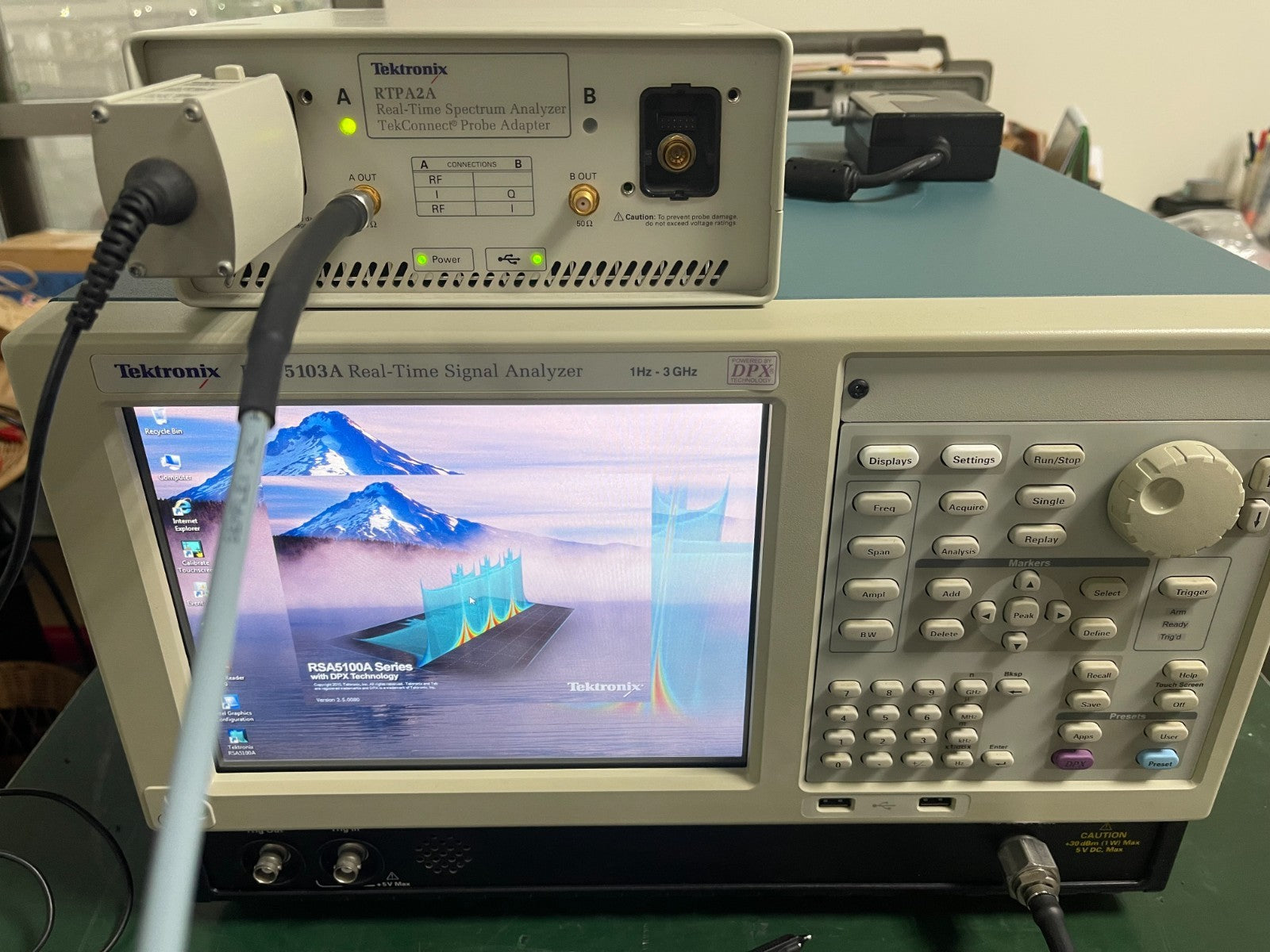 Tektronix RTPA2A Real Time Spectrum Analyzer Tek Connect Probe Adapter W/ P7225 - XG eqpt
