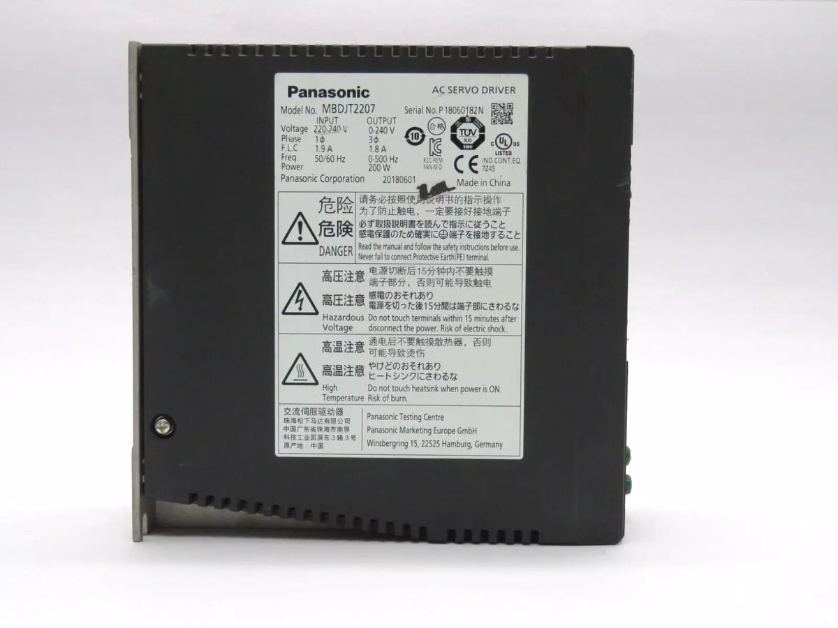 Panasonic MBDJT2207 AC Servo Drive 220 - 240 VAC