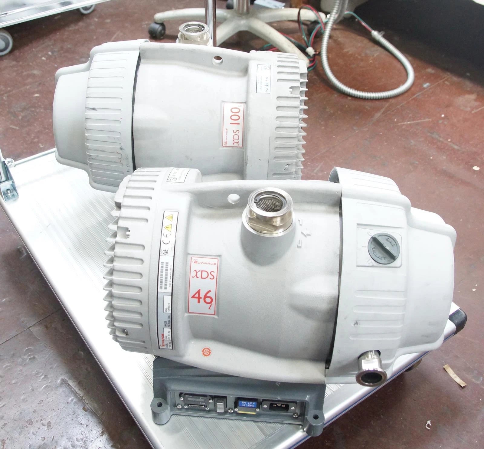 Pair of Edwards XDS46i / XDS100 Dry Scroll Vacuum Pumps AS-IS