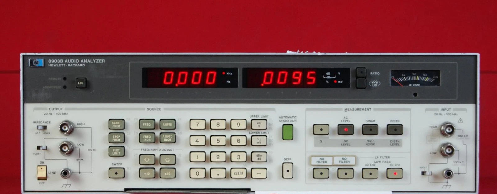 HP 8903B Audio Analyzer, 20 Hz to 100 kHz